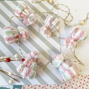 Handmade Winter Mini Knit Beanie Hat Christmas Garland Christmas Decorations